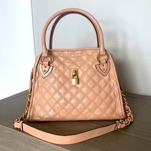 MARC JACOBS Leather Quilted Satchel coral/pink